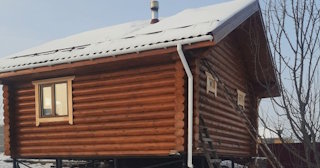 Баня из оцилиндрованного бревна под ключ в Красном Сулине - от 132704 рублей